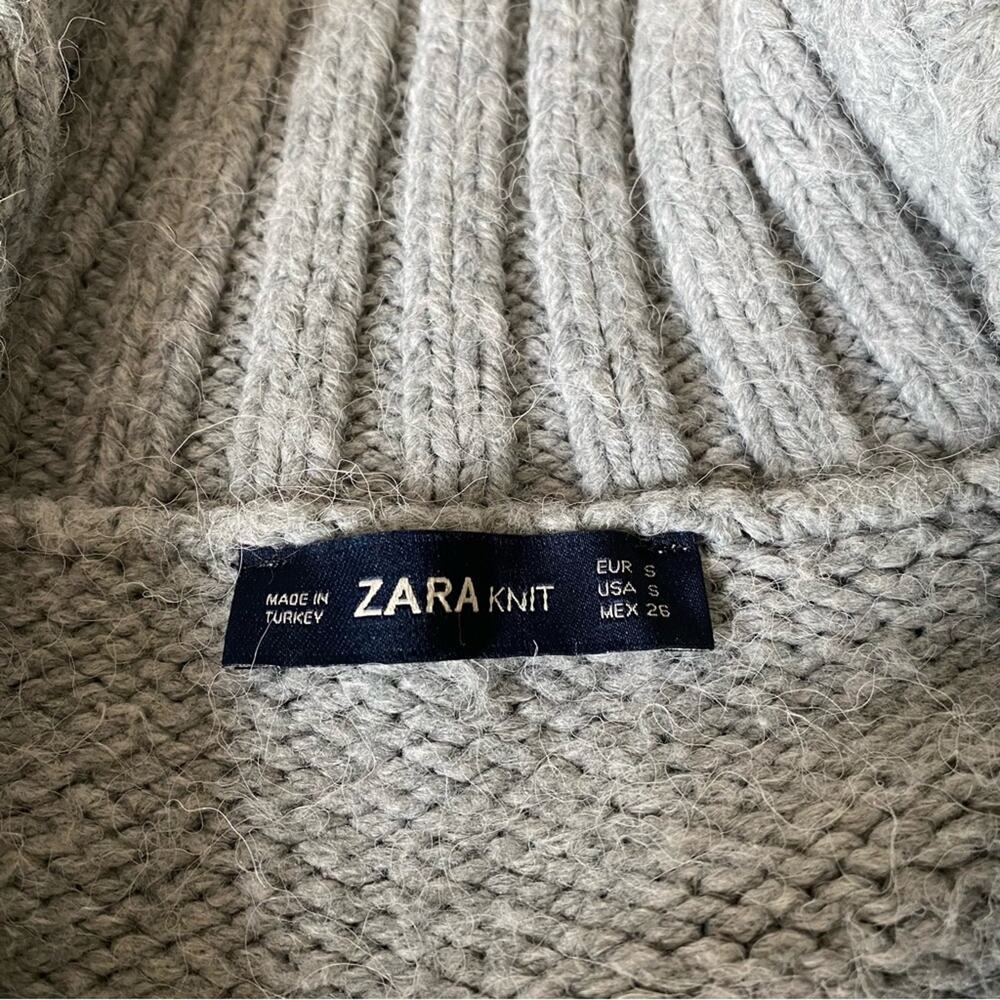 Zara Knit Quarter Zip Minimal Utility Clean Girl Casual Modern Pullover Sweater - Picture 3 of 7